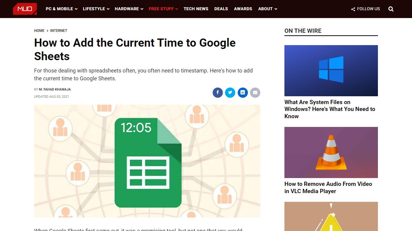 How to Add the Current Time to Google Sheets - MUO